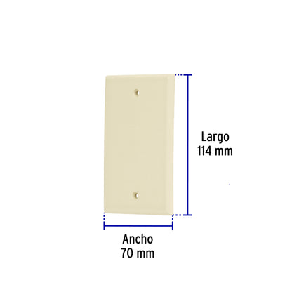 Placa de ABS ciega, Standard, marfil, Volteck | PPCI-S | 46400