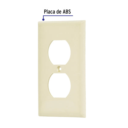 Placa de ABS dúplex, Standard, marfil, Volteck | PPDO-S | 46406