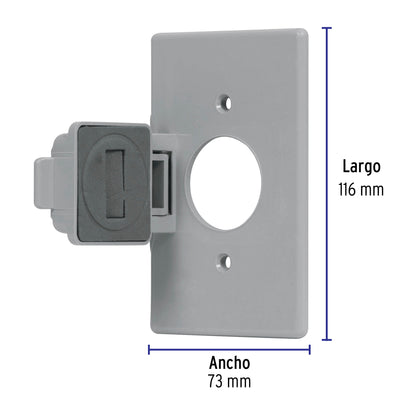 Placa contacto redondo, policarbonato,p/intemperie, Standard | PPIN-SES | 46411