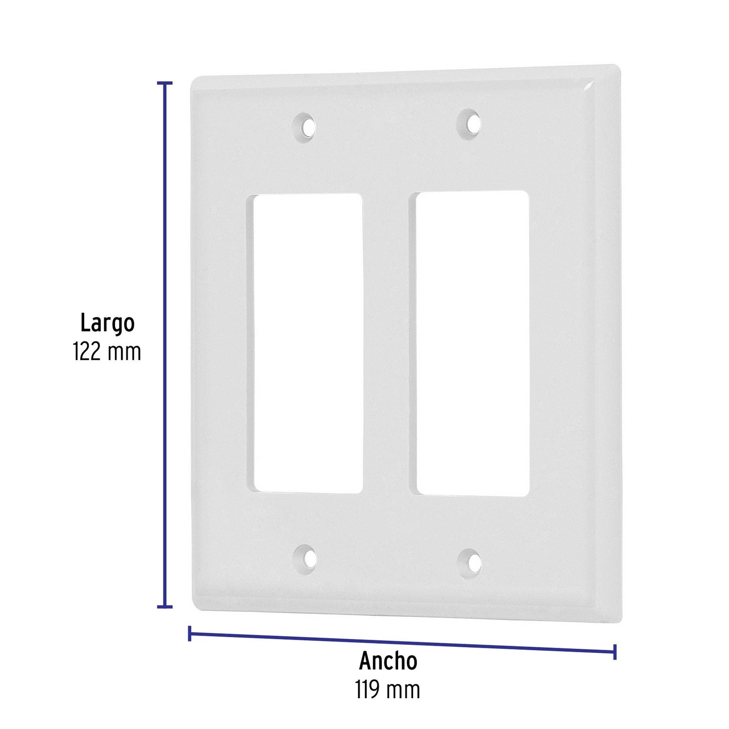 Placa 2 ventanas, de policarbonato, línea Classic, Volteck | PPDO-CL | 46419