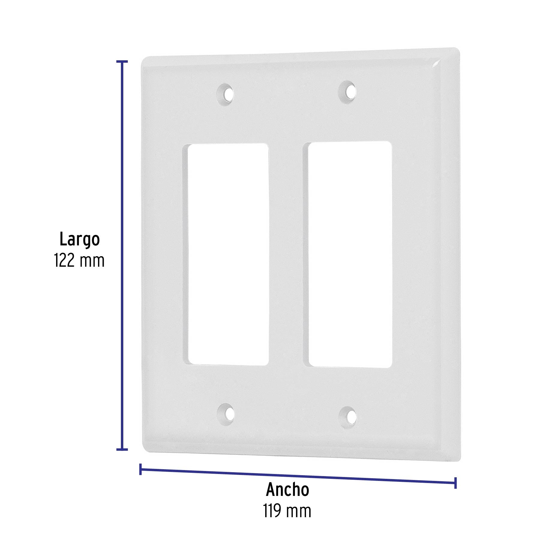 Placa 2 ventanas, de policarbonato, línea Classic, Volteck | PPDO-CL | 46419