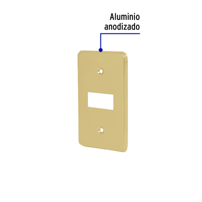 Placa 1 módulo, de aluminio, línea Económica, Volteck | PASE-E | 46435