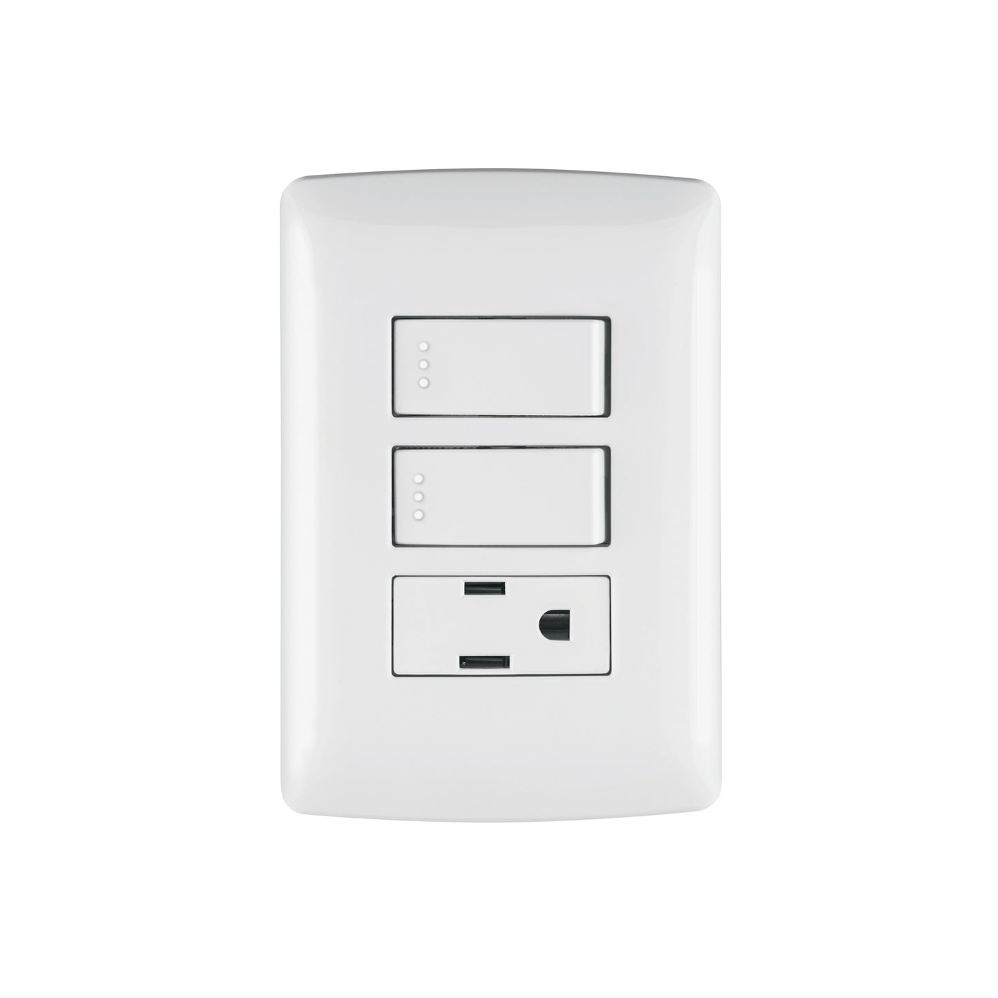 Placa armada contacto 2 interruptores,blanco, línea Italiana | PA-APCO-I2B | 46456