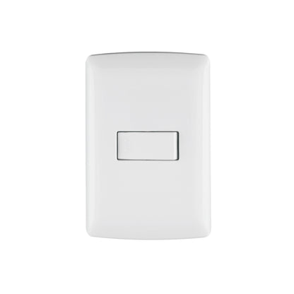 Placa armada 1 interruptor sencillo, blanco, línea Italiana | PA-APSE-IB | 46459