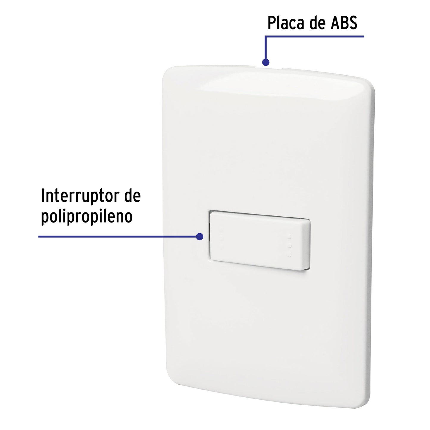 Placa armada 1 interruptor escalera, blanco, línea Italiana | PA-APSE-EIB | 46460