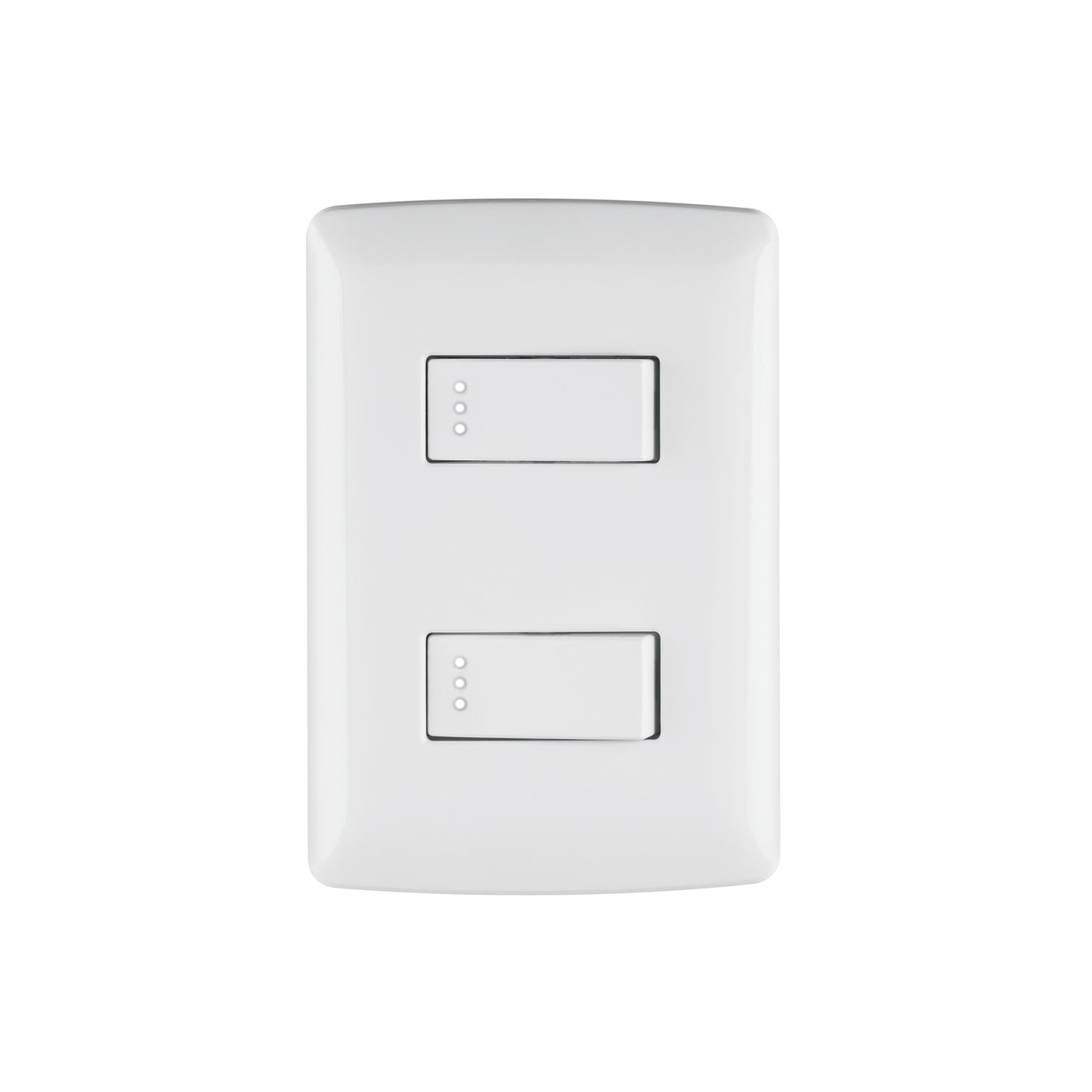 Placa armada, 2interruptores sencillos,blanco,línea Italiana | PA-APDO-IB | 46461