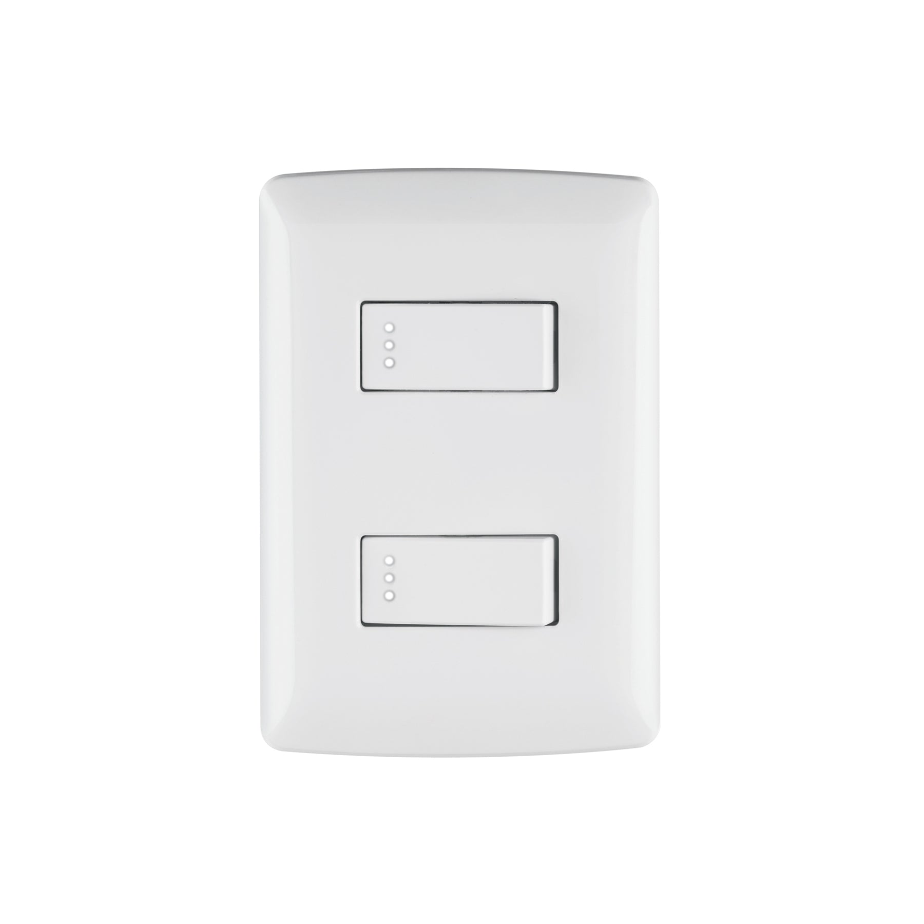 Placa armada, 2interruptores sencillos,blanco,línea Italiana | PA-APDO-IB | 46461