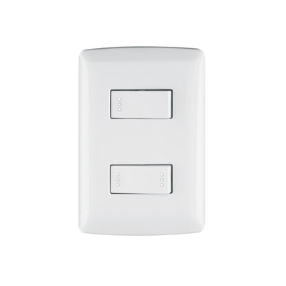 Placa armada 1 interruptor 1 escalera,blanco, línea Italiana | PA-APDO-EIB | 46462