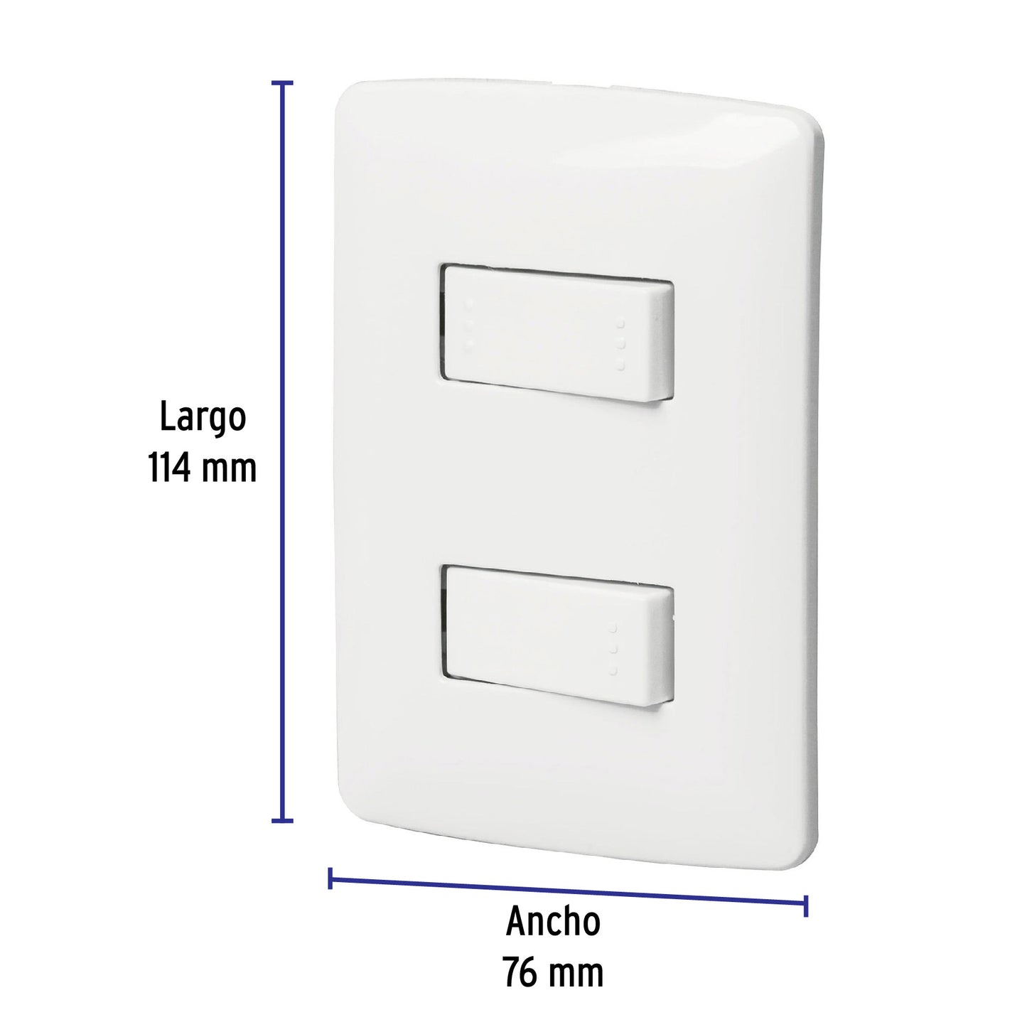 Placa armada 1 interruptor 1 escalera,blanco, línea Italiana | PA-APDO-EIB | 46462