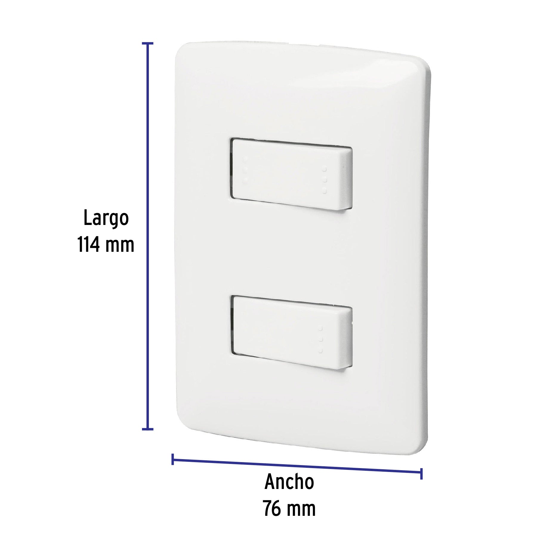 Placa armada 1 interruptor 1 escalera,blanco, línea Italiana | PA-APDO-EIB | 46462