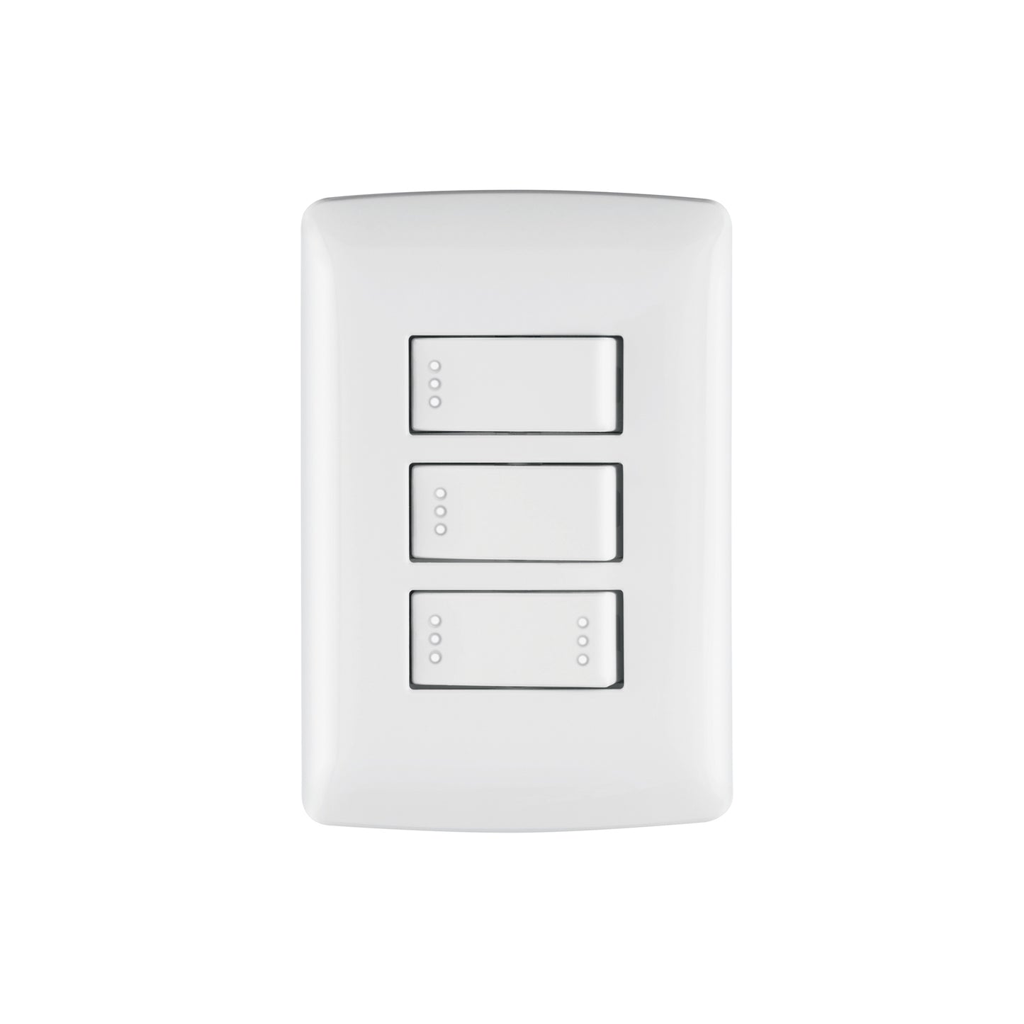 Placa armada 2 interruptores 1escalera blanco,línea Italiana | PA-APTR-EIB | 46464