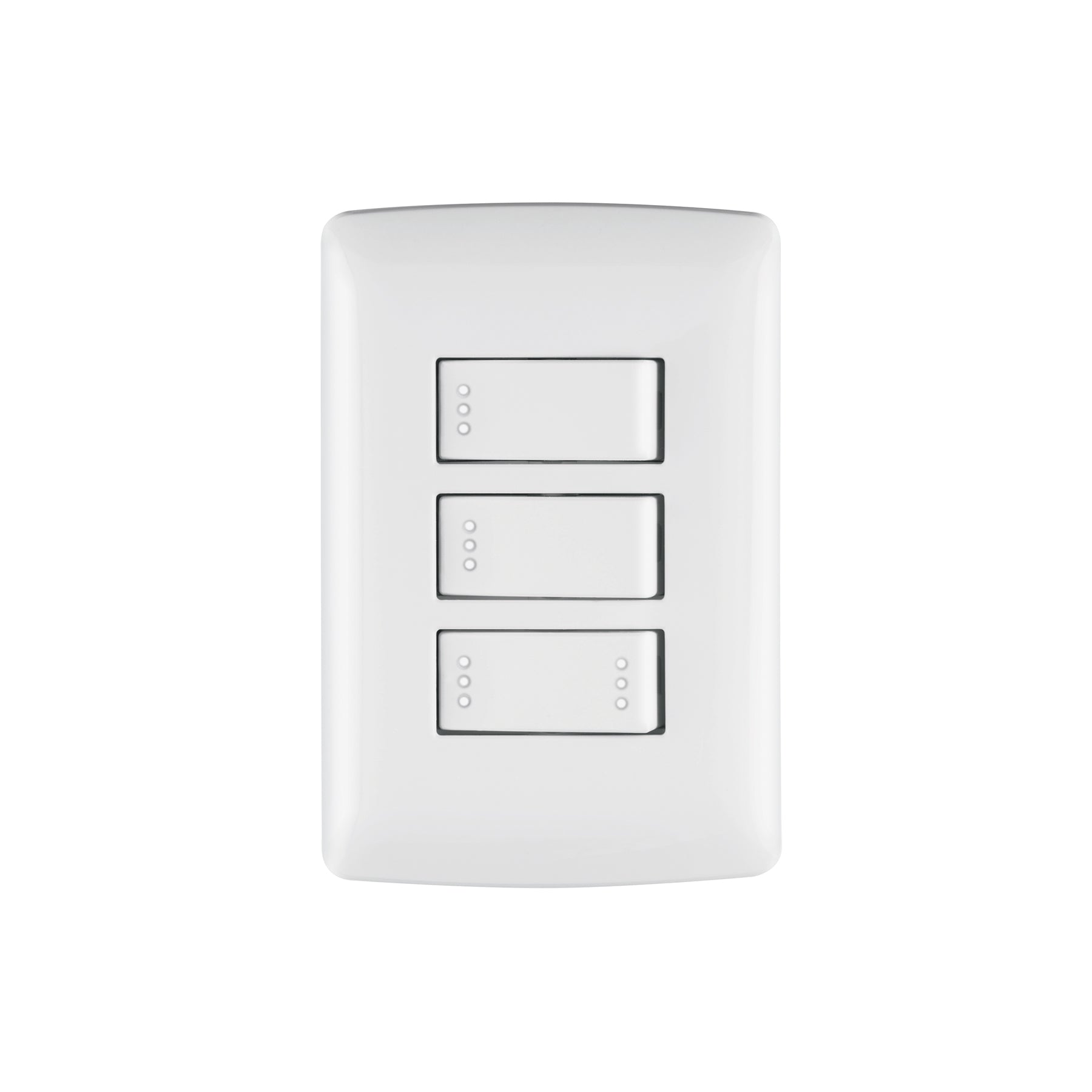 Placa armada 2 interruptores 1escalera blanco,línea Italiana | PA-APTR-EIB | 46464