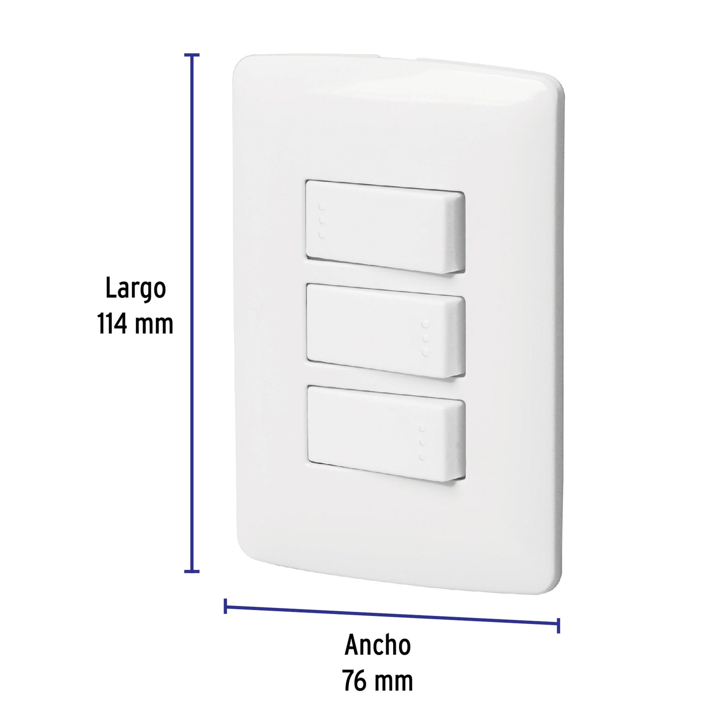 Placa armada 2 interruptores 1escalera blanco,línea Italiana | PA-APTR-EIB | 46464