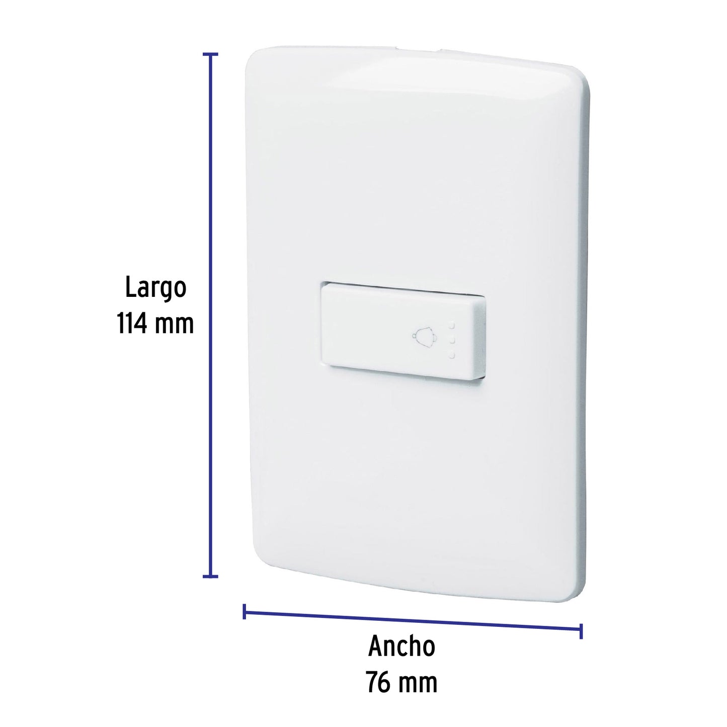 Placa armada con timbre, blanco, línea Italiana., Volteck | PA-TI-IB | 46465