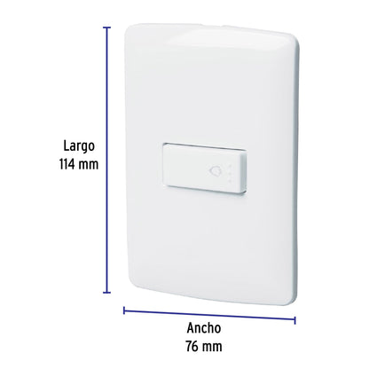 Placa armada con timbre, blanco, línea Italiana., Volteck | PA-TI-IB | 46465