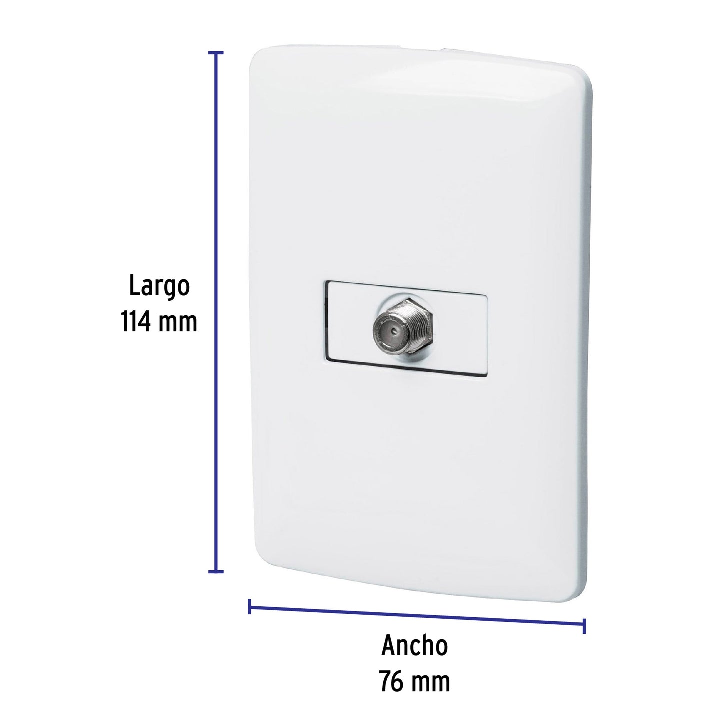 Placa armada con conexión para TV, blanco, línea Italiana | PA-TV-IB | 46466