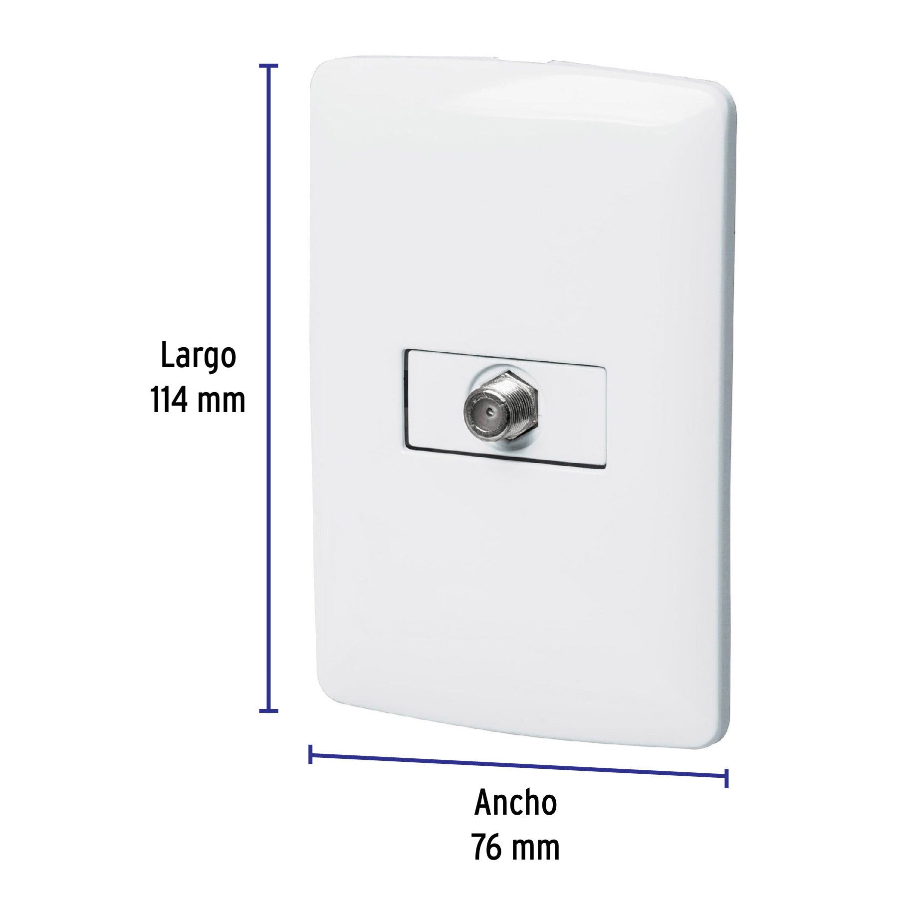 Placa armada con conexión para TV, blanco, línea Italiana | PA-TV-IB | 46466