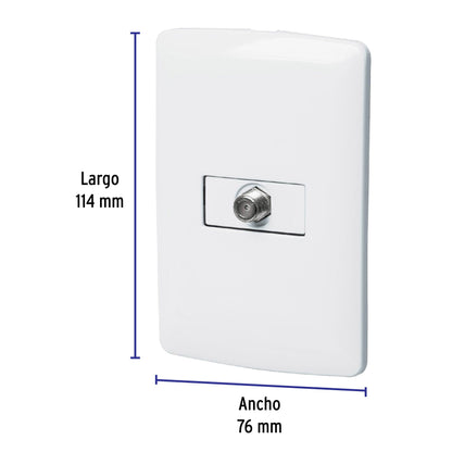 Placa armada con conexión para TV, blanco, línea Italiana | PA-TV-IB | 46466