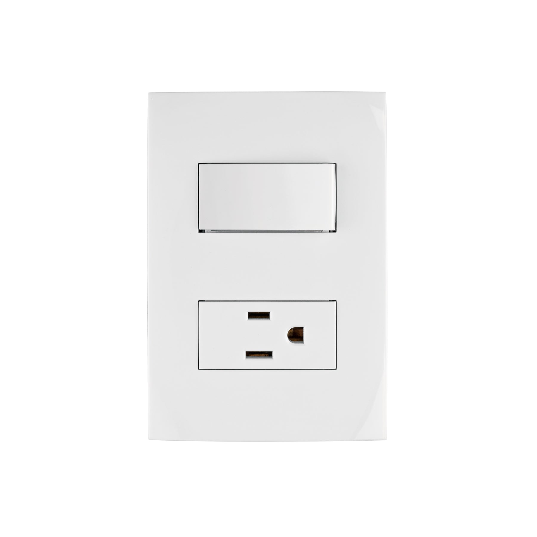 Placa armada contacto e interruptor, línea Oslo, blanco | PA-APCO-OB | 46487