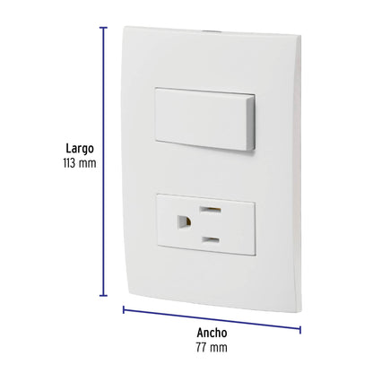 Placa armada contacto e interruptor, línea Oslo, blanco | PA-APCO-OB | 46487