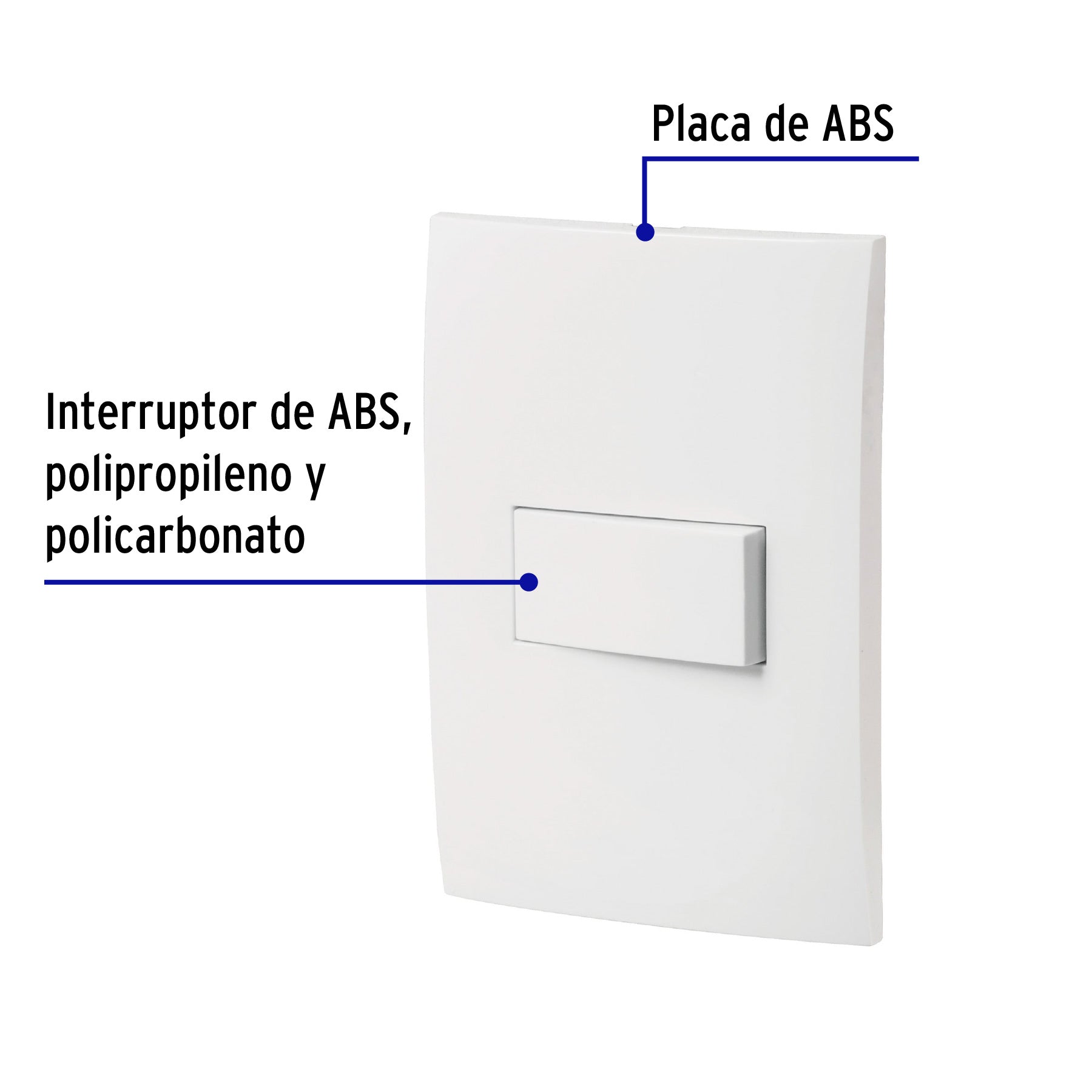 Placa armada con interruptor escalera, línea Oslo, blanco | PA-APSE-EOB | 46493