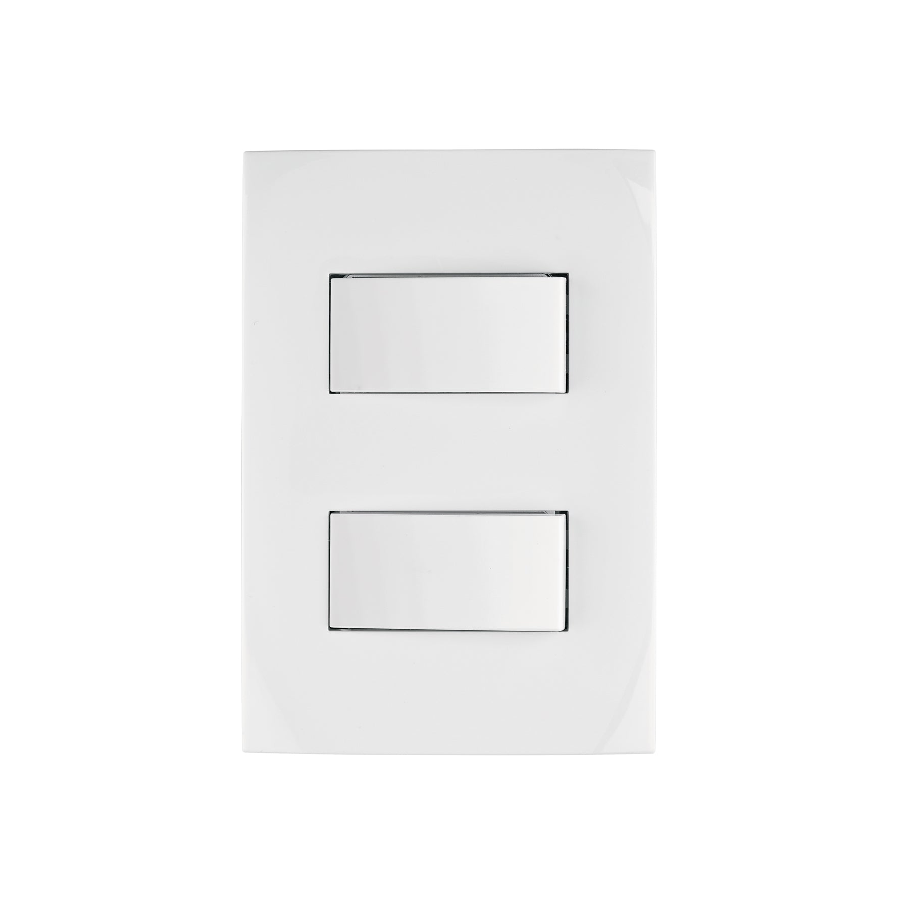 Placa armada 2 interruptores sencillos, línea Oslo, blanco | PA-APDO-OB | 46494