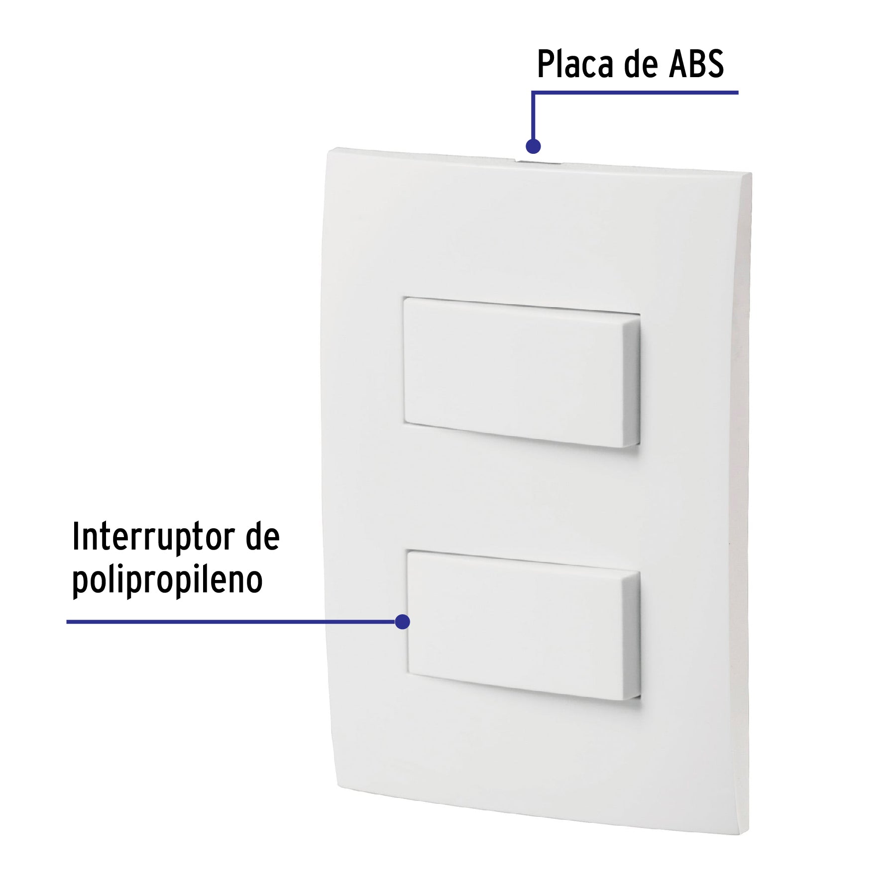 Placa armada interruptor sencillo y escalera, Oslo, blanco | PA-APDO-EOB | 46495