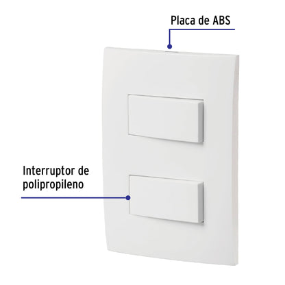 Placa armada interruptor sencillo y escalera, Oslo, blanco | PA-APDO-EOB | 46495