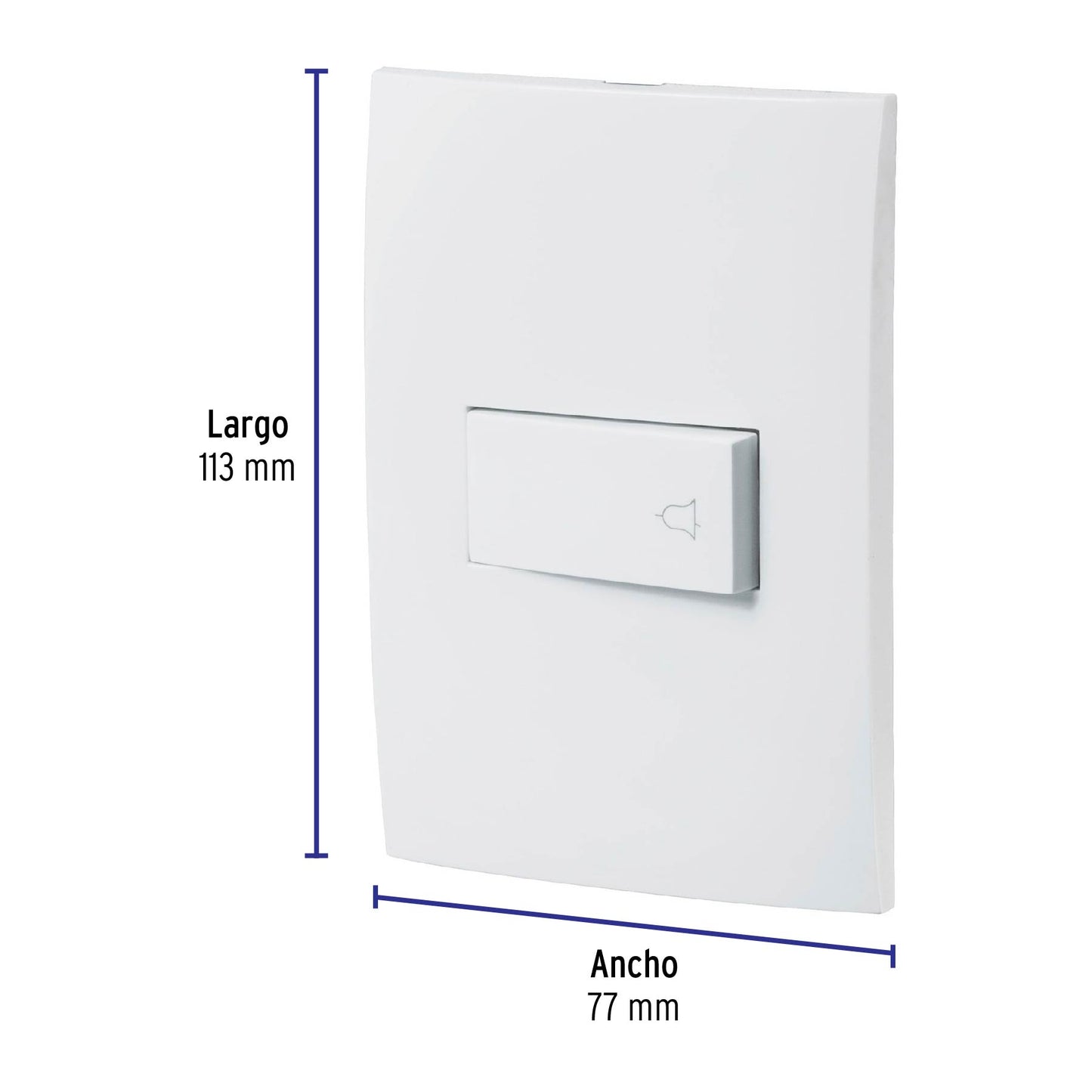 Placa armada con timbre, línea Oslo, color blanco, Volteck | PA-TI-OB | 46498