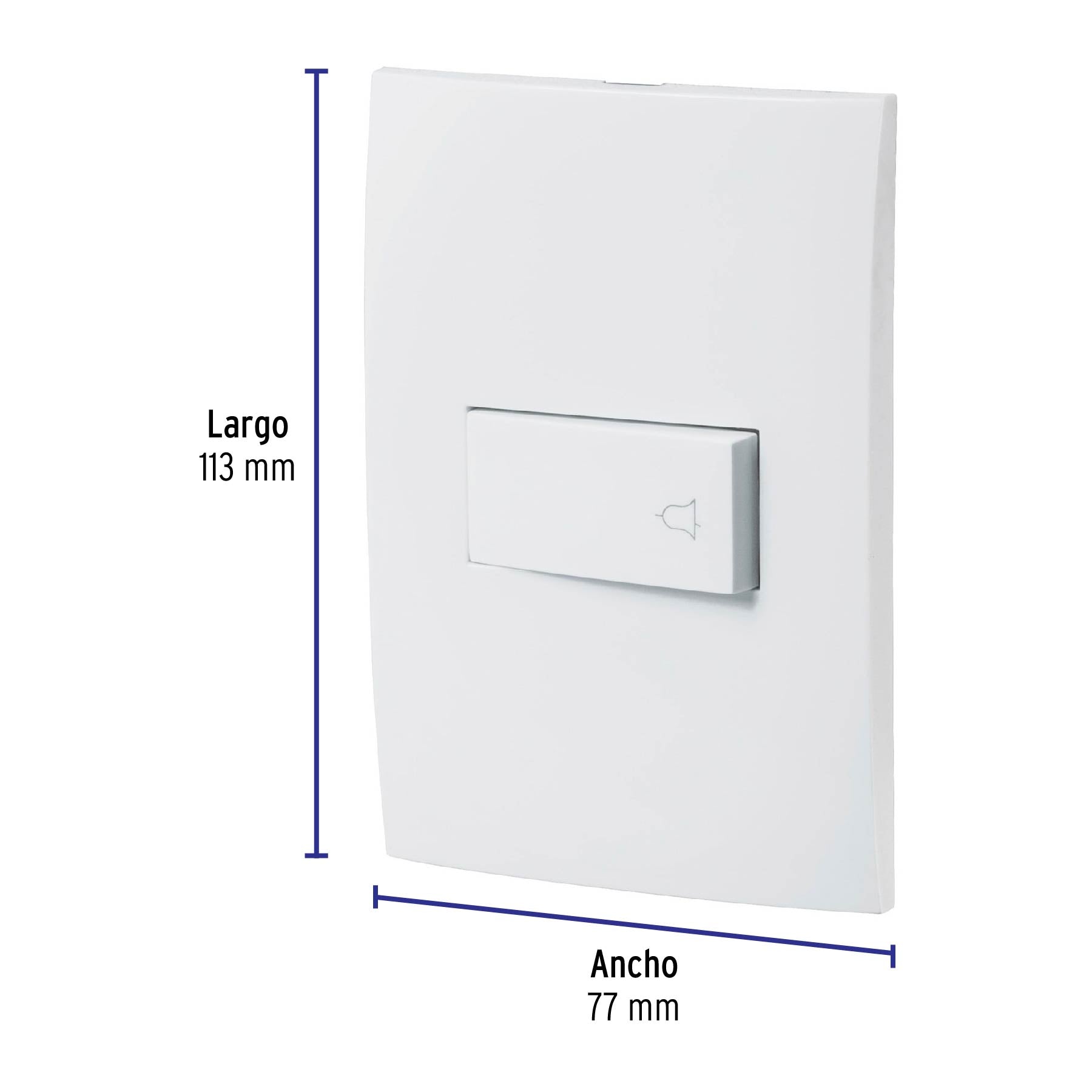 Placa armada con timbre, línea Oslo, color blanco, Volteck | PA-TI-OB | 46498