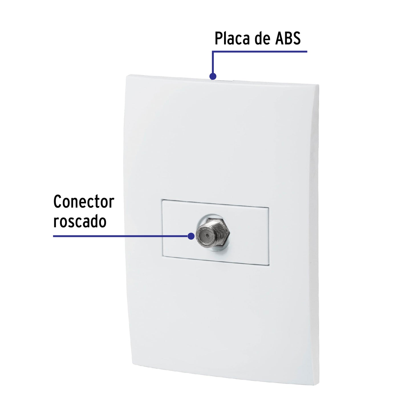 Placa armada con entrada TV, línea Oslo, color blanco | PA-TV-OB | 46499