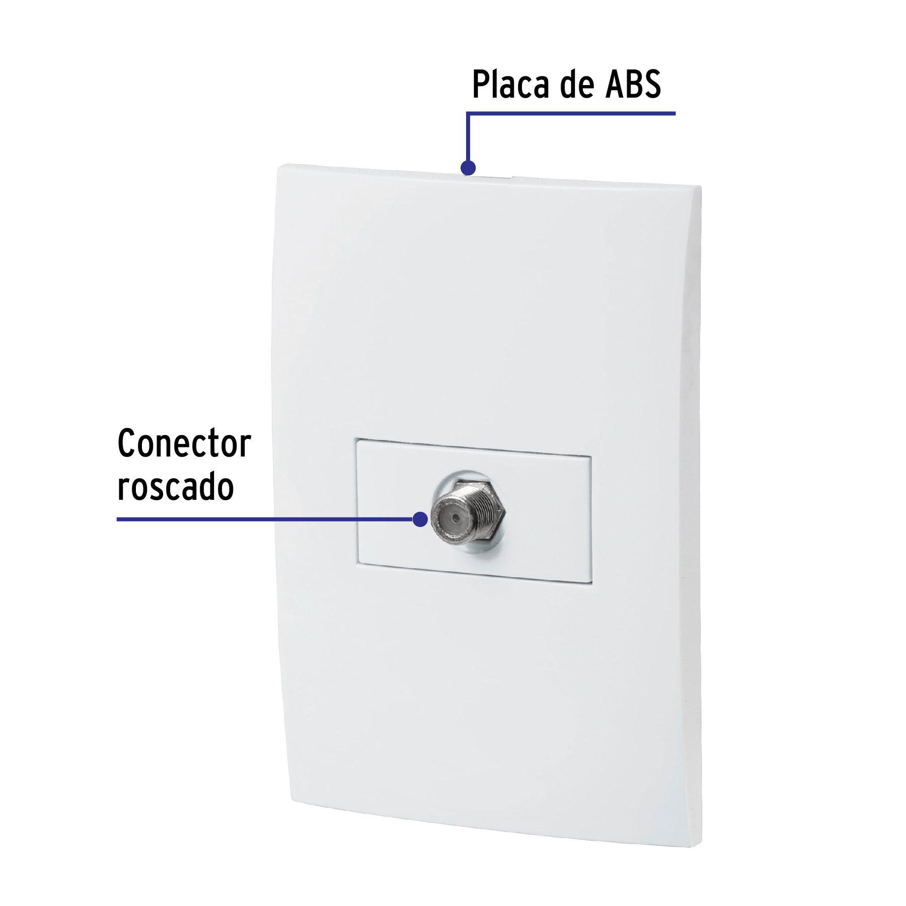Placa armada con entrada TV, línea Oslo, color blanco | PA-TV-OB | 46499