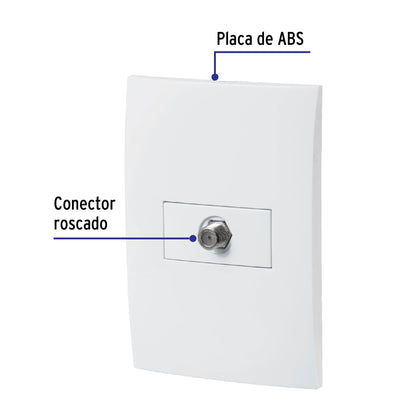 Placa armada con entrada TV, línea Oslo, color blanco | PA-TV-OB | 46499