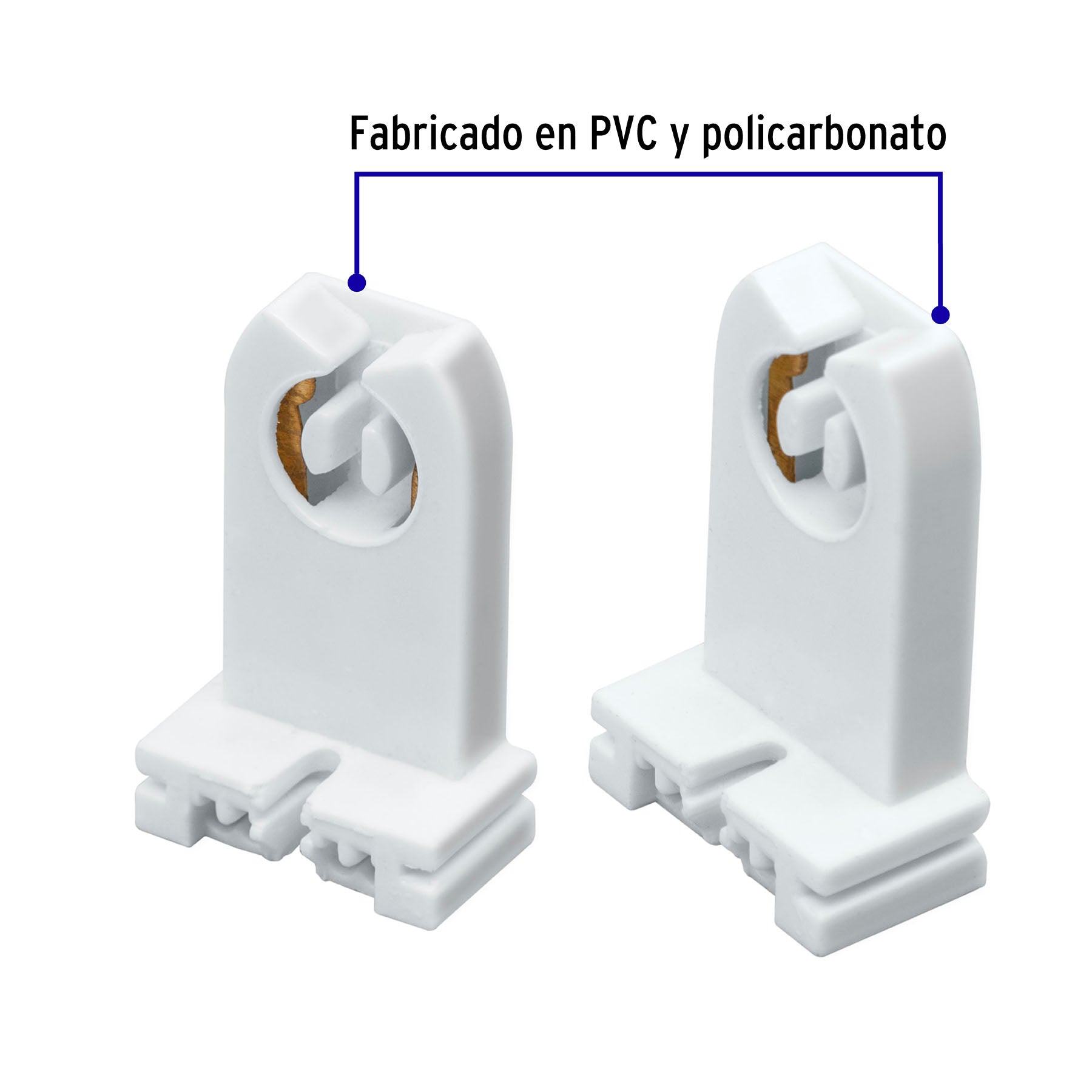 Bolsa 2 pz portalámparas p/tubo LED y fluorescente, base G13 | POPL-15 | 46508