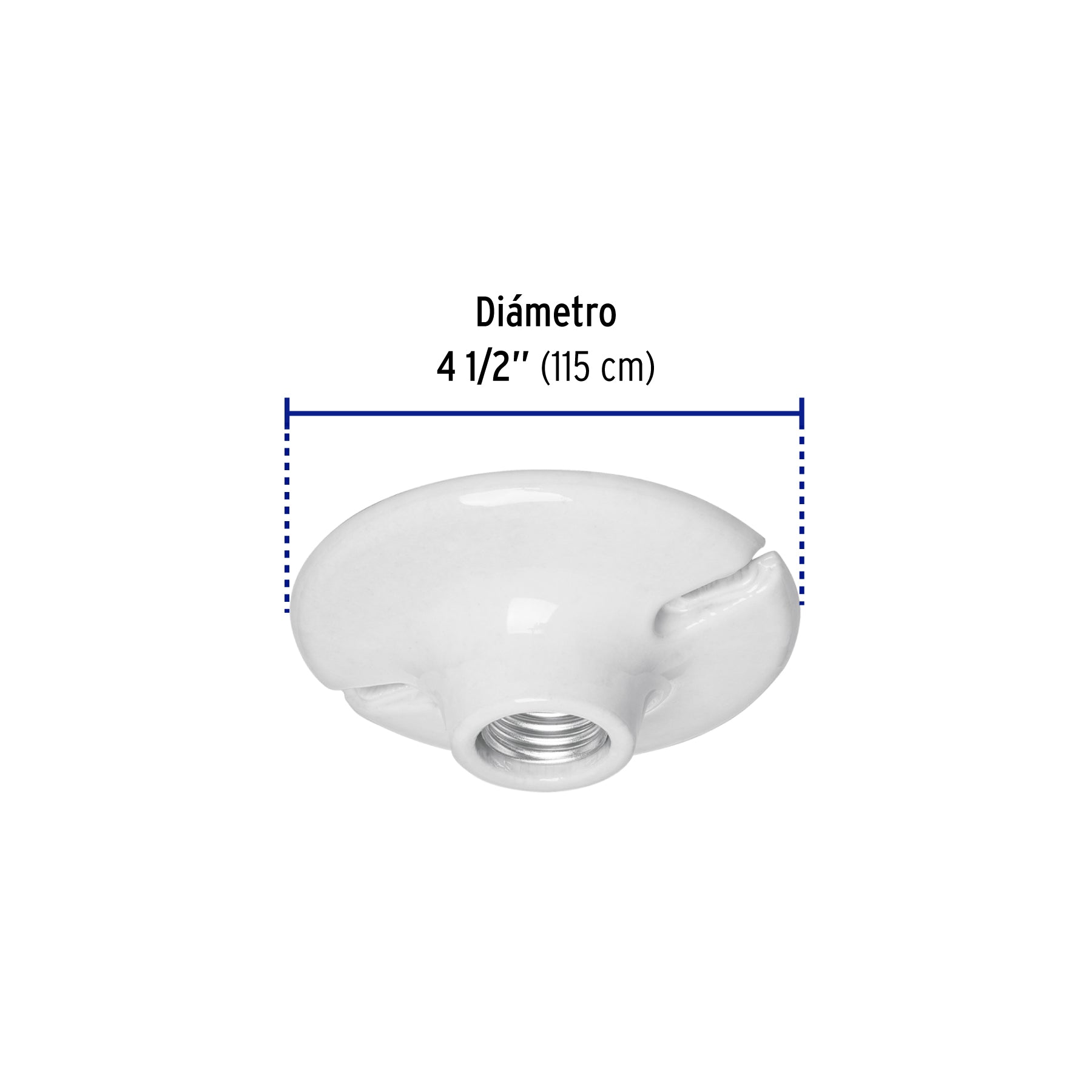 Portalámpara de porcelana, 4-1/2', redonda, Volteck | POPO-18 | 46524