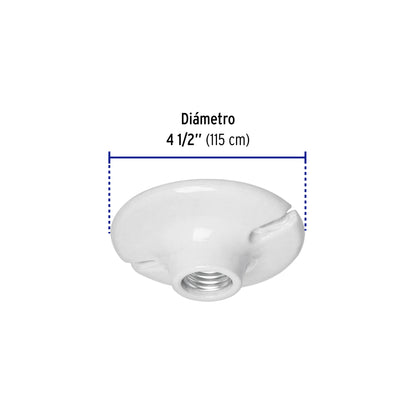 Portalámpara de porcelana, 4-1/2', redonda, Volteck | POPO-18 | 46524