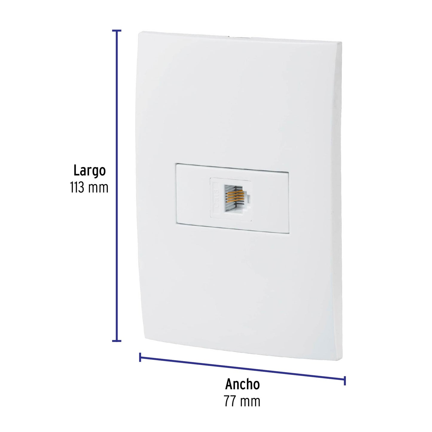 Placa armada con entrada para teléfono, línea Oslo, blanco | PA-TE-OB | 46541