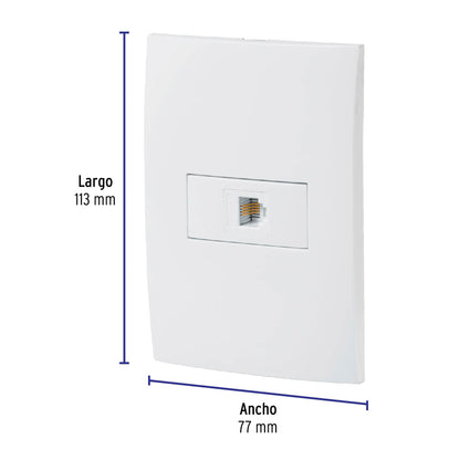 Placa armada con entrada para teléfono, línea Oslo, blanco | PA-TE-OB | 46541