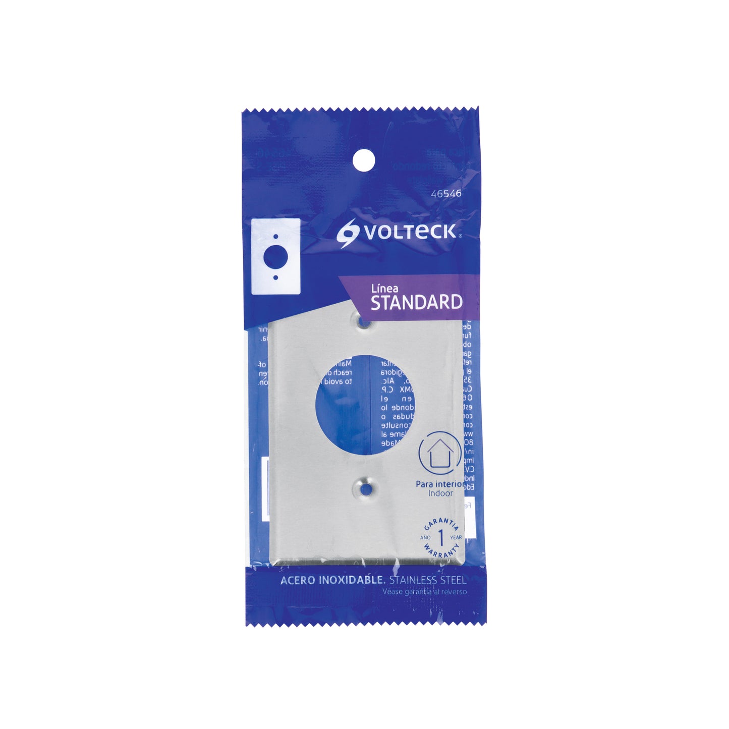Placa de Acero Inoxidable para contacto sencillo, Standard | PISE-S | 46546