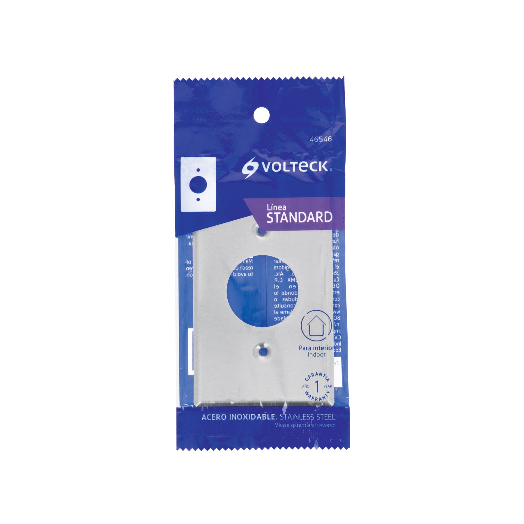 Placa de Acero Inoxidable para contacto sencillo, Standard | PISE-S | 46546