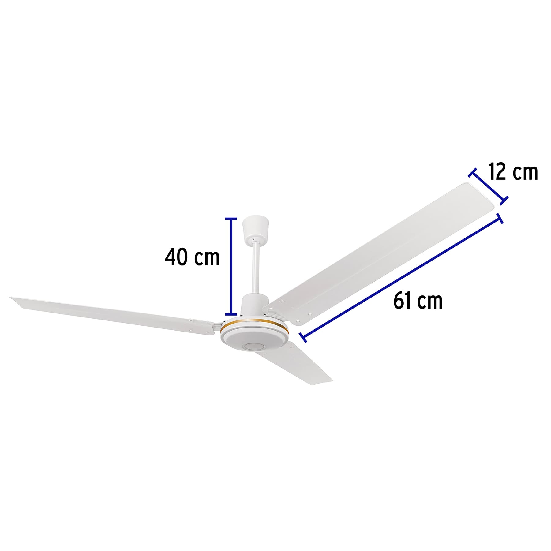 Ventilador de techo para interior, 56', blanco, VOLTECK | VENT-56 | 46560
