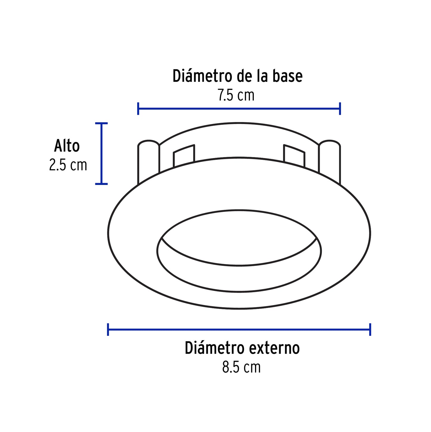Luminario redondo satín spot dirigible, lámpara no incluida | EMP-105S | 46616