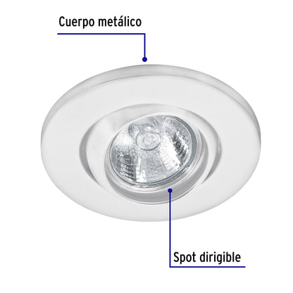 Luminario redondo blanco spot esférico, lámpara no incluida | EMP-106S | 46623