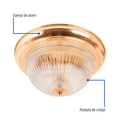 Luminario decorativo 15x28 cm pantalla cristal, s/lámparas | SOB-101S | 46626