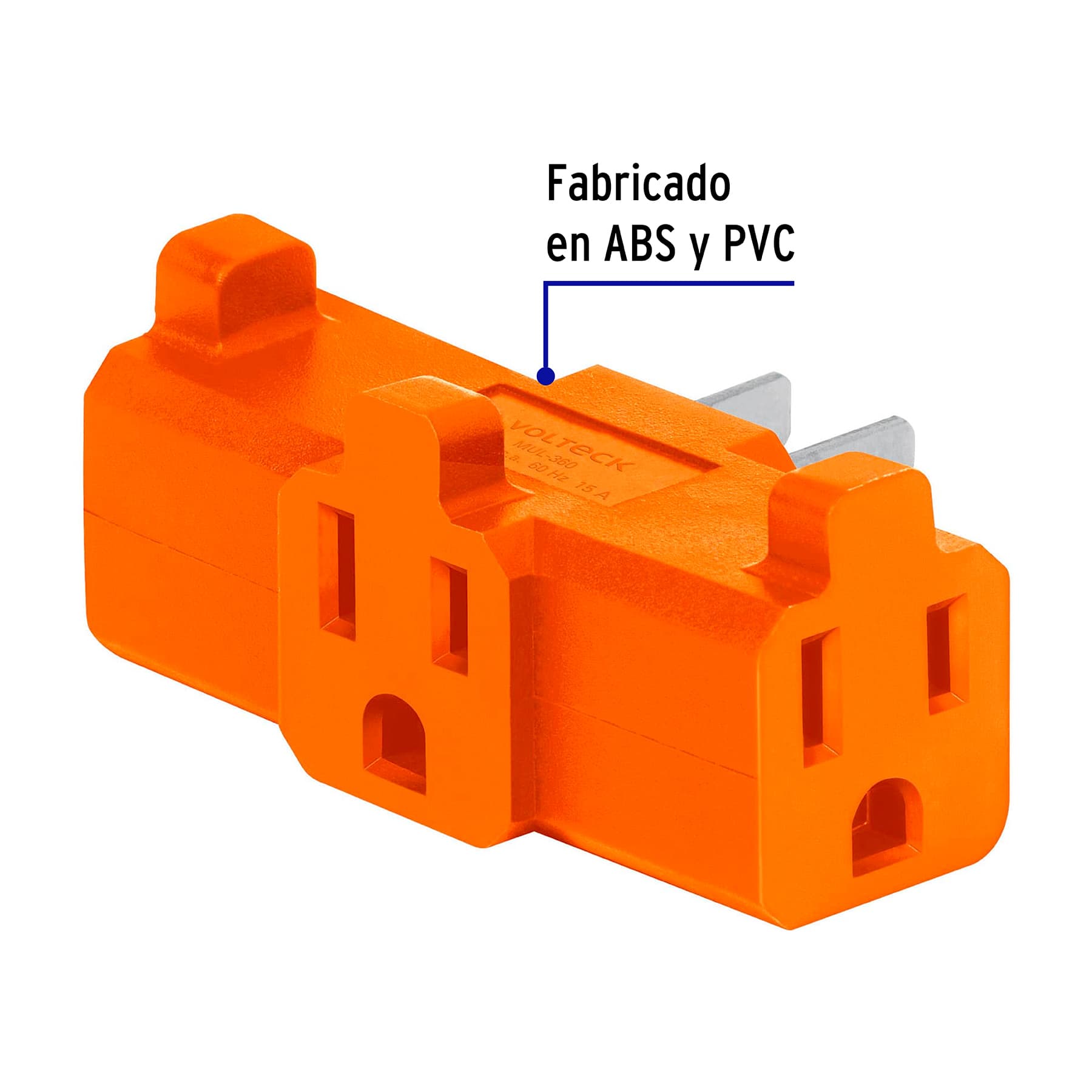 Multicontacto triple aterrizado, tipo 'T' reforzado, Volteck | MUL-360 | 46804