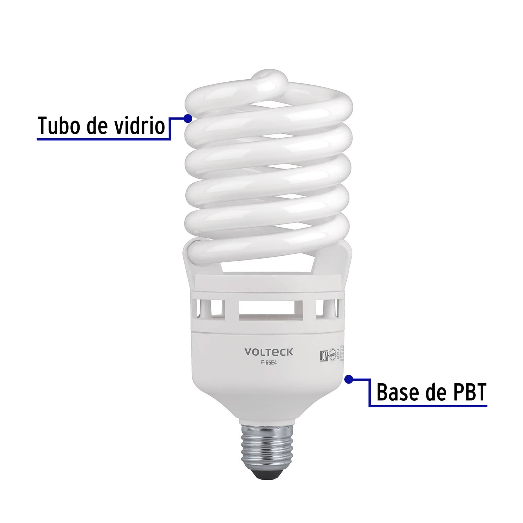 Lámpara espiral T4 65 W alta potencia luz de día, caja | F-65E4 | 46830