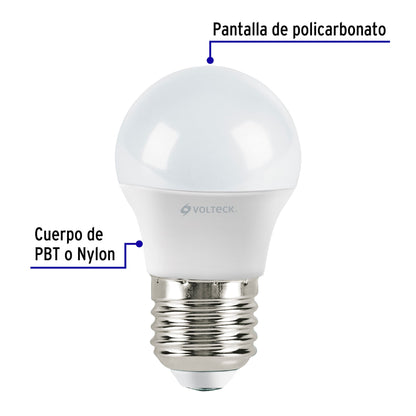 Lámpara LED G45 3 W (equiv. 25 W) luz cálida blíster Volteck | LED-30GC | 46855