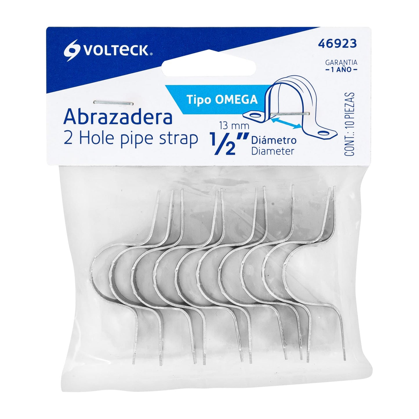 Bolsa c/10 abrazaderas tipo omega 1/2' p/tubo pared delgada | AO-1/2 | 46923
