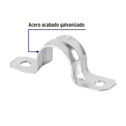 Bolsa c/10 abrazaderas tipo omega 3/8' p/tubo pared delgada | AO-3/8 | 46926
