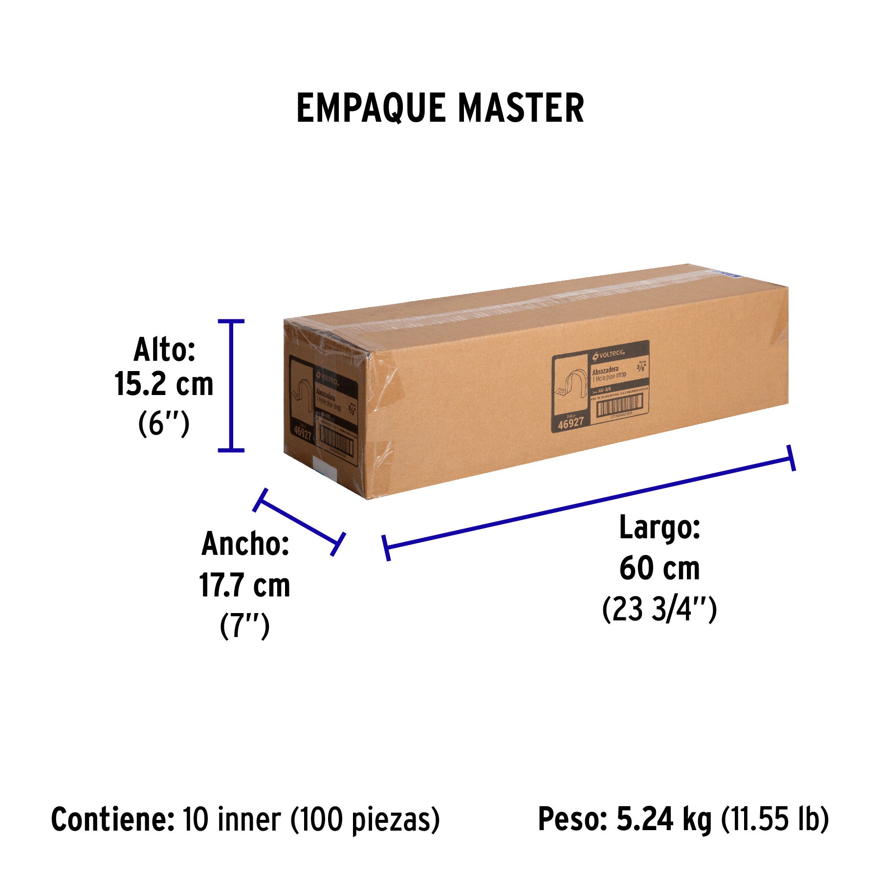 Bolsa c/10 abrazaderas tipo uña 3/8' p/tubo pared delgada | AU-3/8 | 46927